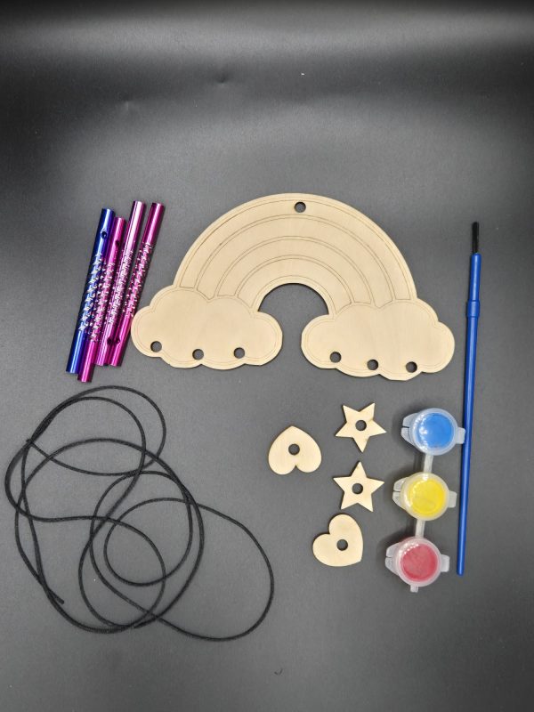 DIY Rainbow wind chime kit contents