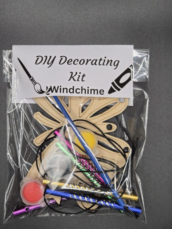 DIY Decorate Your Own Butterfly Wind Chime Kit Packaged DIY butterfly wind chime kit